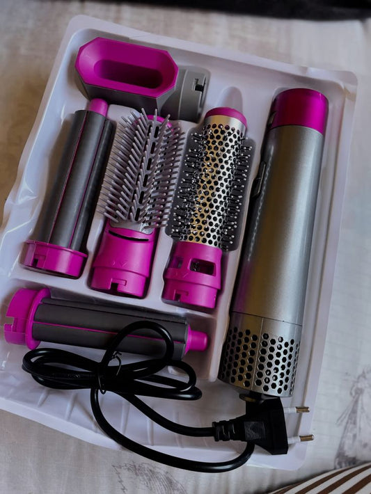 5-in-1 Hair Styler Hot Air Brush – Hair Dryer, Curler, Straightener & Volumizer