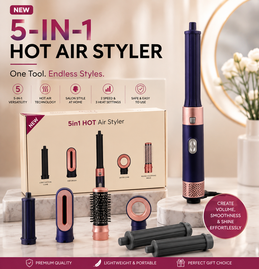 5-in-1 Premium Hair Air Styler – Dryer, Curler, Straightener & Volumizer