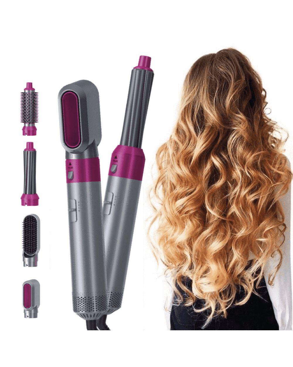 5-in-1 Hair Styler Hot Air Brush – Hair Dryer, Curler, Straightener & Volumizer